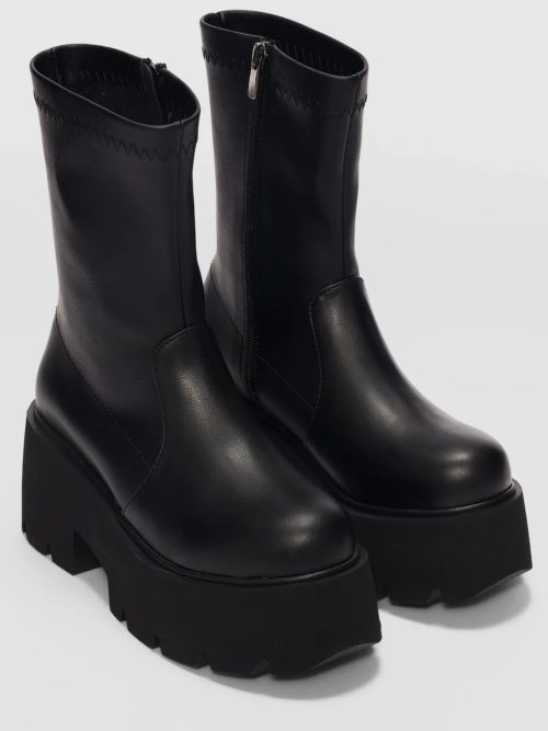 LIT BLACK WOMEN’S CHUNKY BOOTS