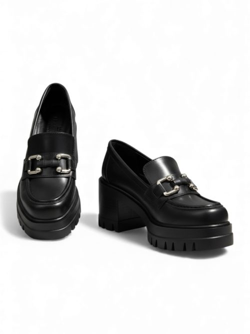HAVANNA MATTE BLACK WOMEN'S HEELED LOAFERS