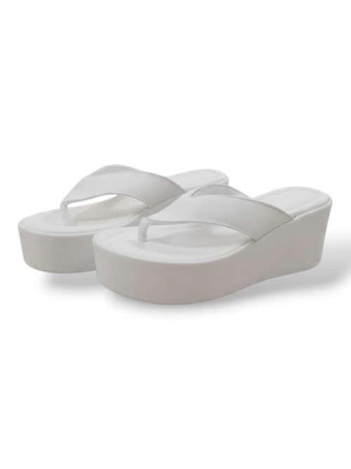 PARADISE WHITE  WOMEN'S PLATFORMED SLIPERS
