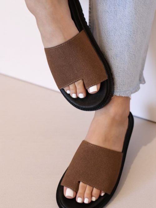 BEE BROWN SUEDE  WOMEN'S SLIPPERS