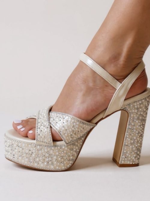 MARIANA WHITE GLAMOROUS PLATFORMED WOMEN'S HEELS