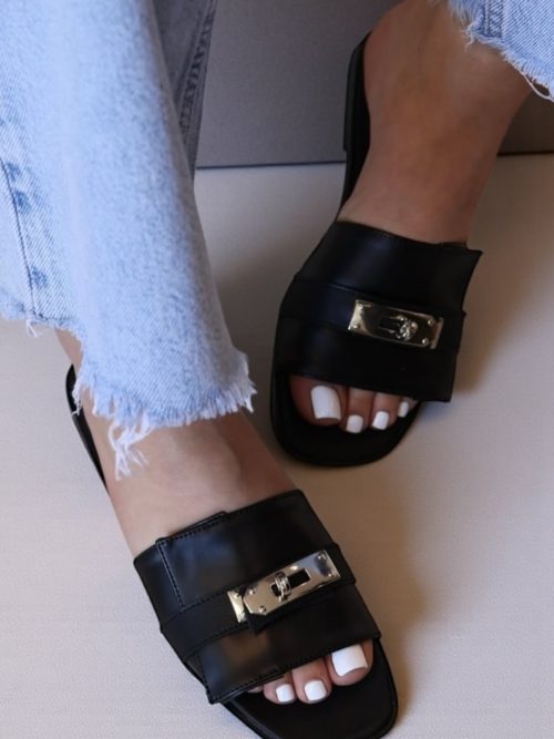 ROGGER BLACK WOMEN'S SLIPPERS