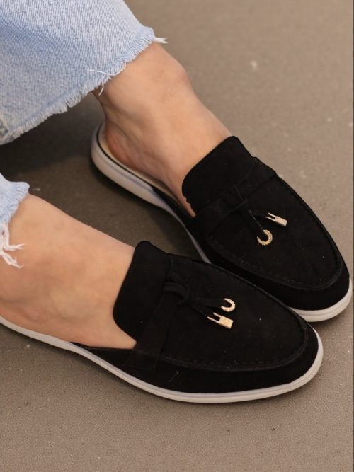 DINA BLACK  WOMEN'S SLIPPERS