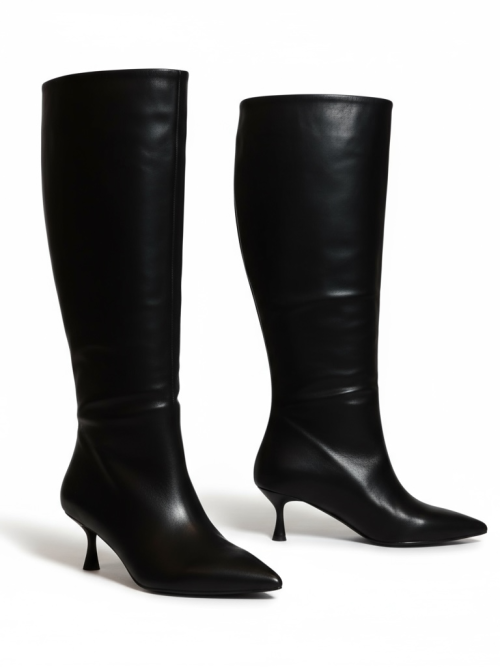 ETERNA BLACK LEATHER WOMEN'S BOOTS