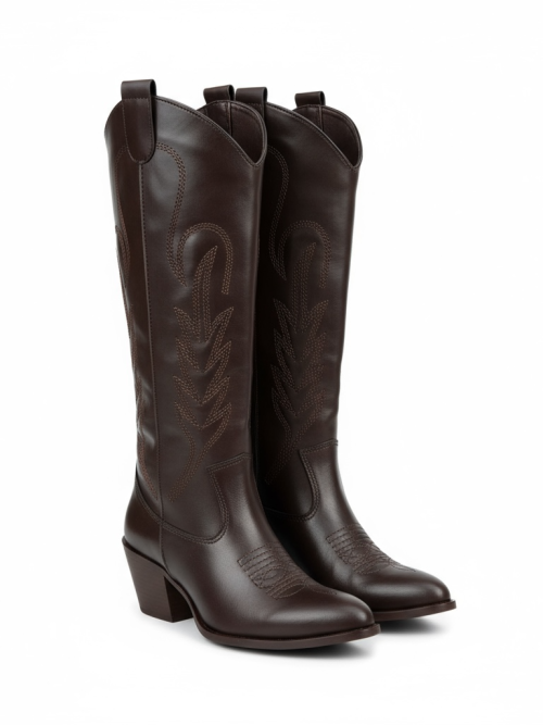 AMSTERDAM DARK BROWN WOMEN'S COWBOY BOOTS
