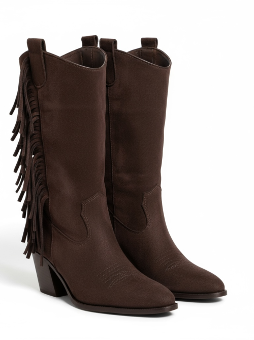 LATTE DARK BROWN SUEDE WOMEN'S COWBOY BOOTS