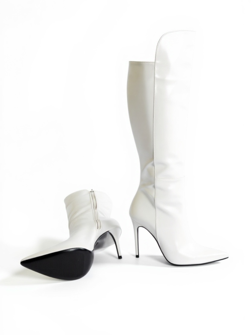 BEIGE WHITE WOMEN'S  BOOTS