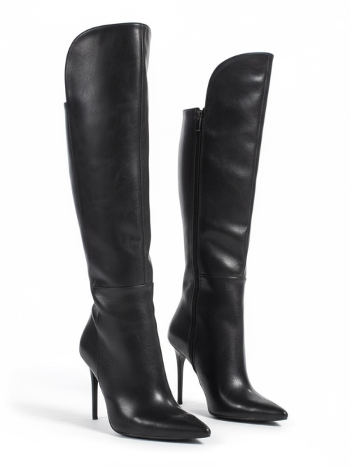 BEIGE BLACK WOMEN'S BOOTS