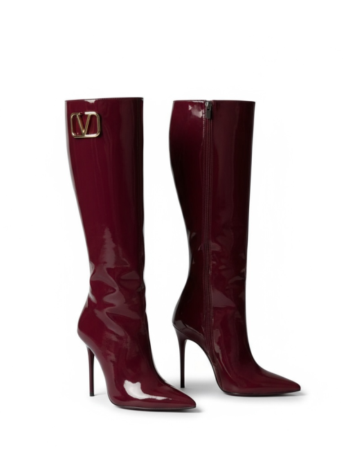 ALEXA MAXI BURGUNDY GLOSSY WOMEN'S BOOTS
