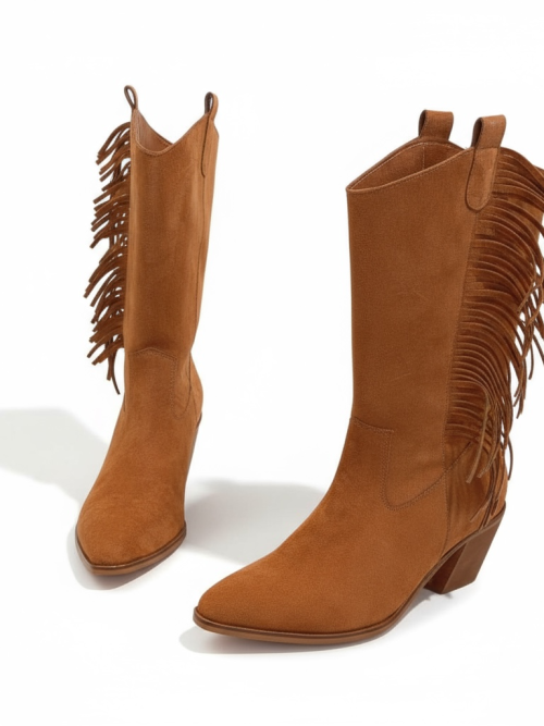 LATTE BROWN SUEDE WOMEN'S COWBOY BOOTS