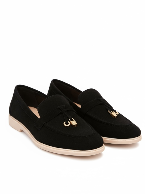 DORA BLACK SUEDE  WOMEN'S LOAFERS