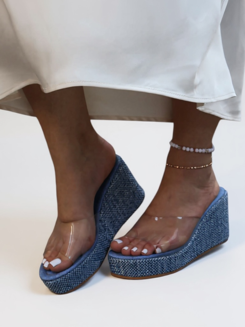 MELT BLUE  WOMEN'S PLATFORMED SLIPERS