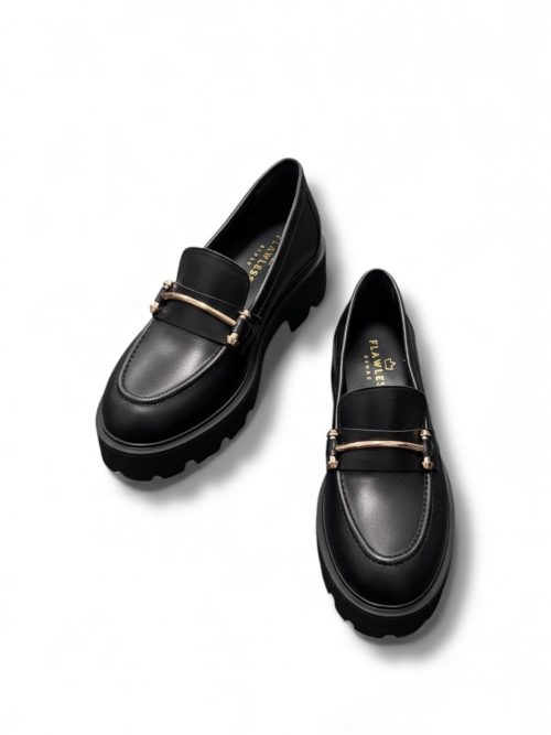 JOSE BLACK 100% GENUINE LEATHER WOMEN'S LOAFERS