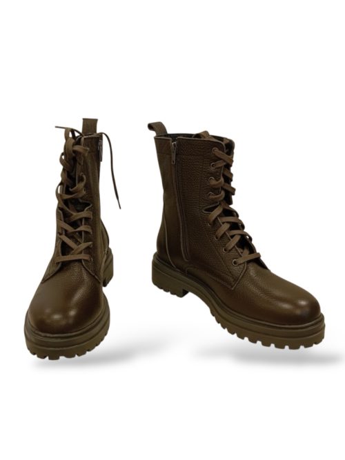 WALKER GREEN 100% GENUINE LEATHER WOMEN'S FLAT BOOTS