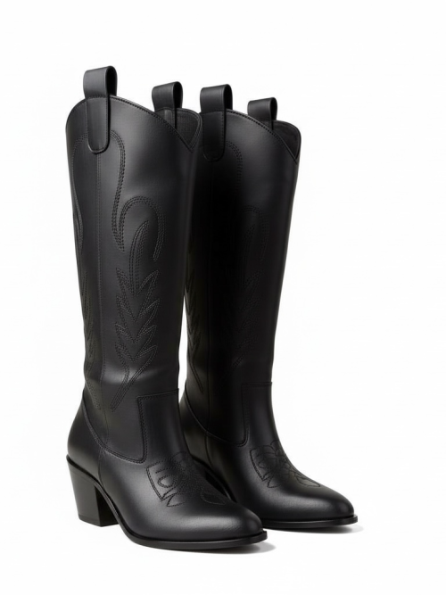 AMSTERDAM BLACK WOMEN'S COWBOY BOOTS