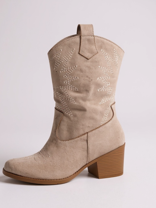 MIRA NUDE SUEDE WOMEN'S COWBOY BOOTS